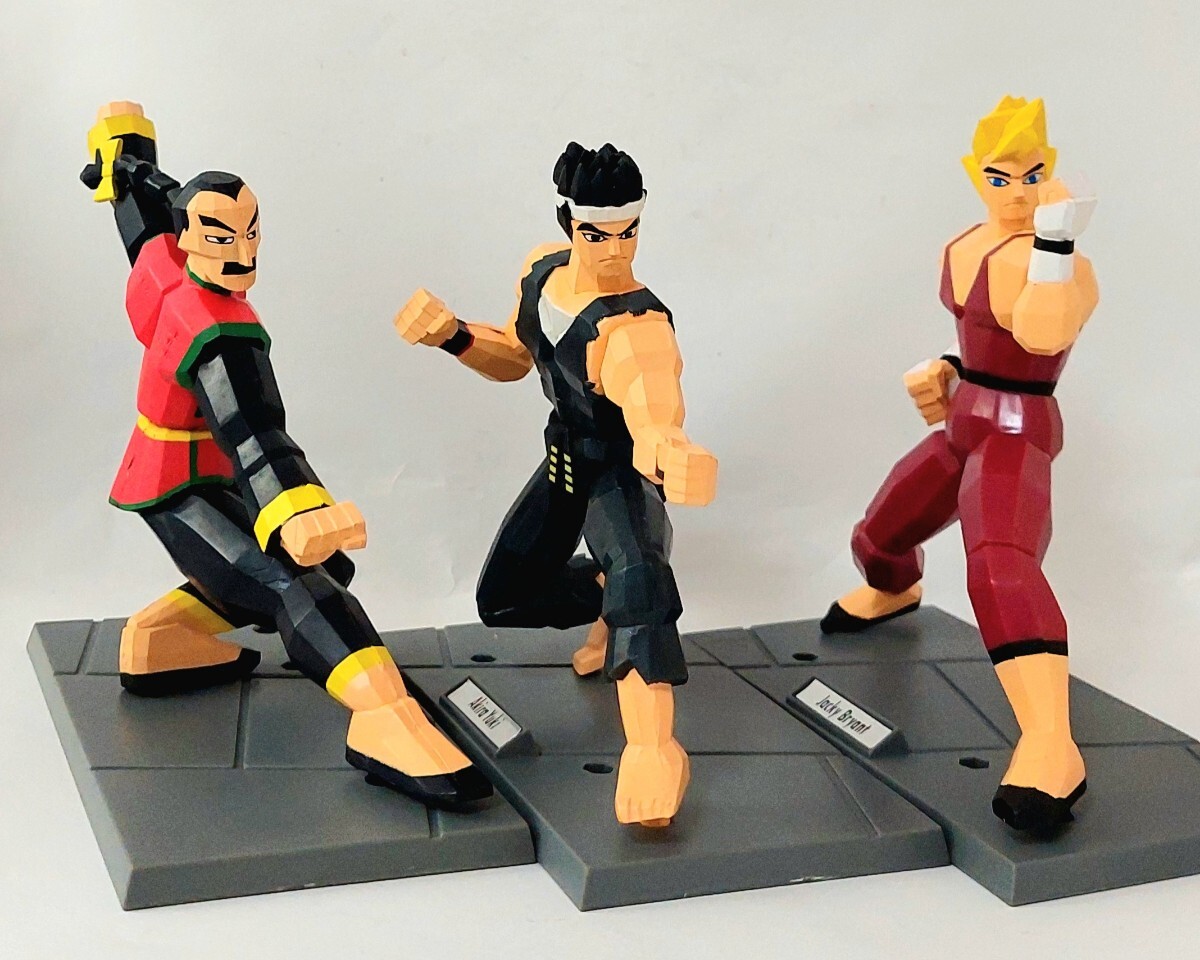 ☆ポリゴンキャラを精密立体化!SEGA Virtua Fighter バーチャファイター「ジャッキー アキラ ラウ・チェン」完成品 フィギュア 3種セット_画像1