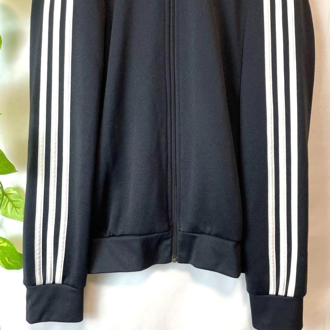 希少3XL/美品/adidas アディダス SSTトラックジャケット ジャージ 黒ブラック ロゴスクエアジップ 菅田将暉 スリーライン トレフォイル