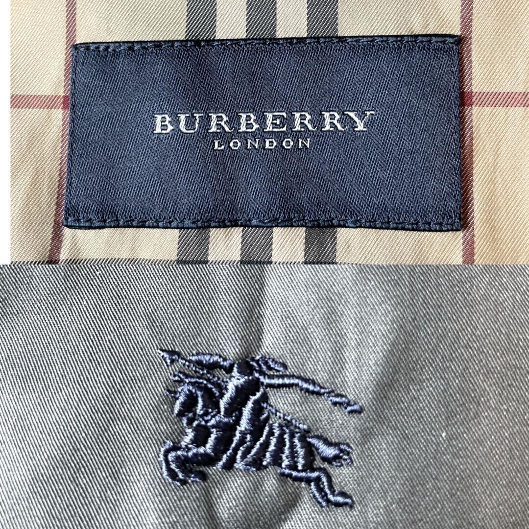 希少XLサイズ/美品/BURBERRY LONDON/ノバチェック/バーバリー スイングトップ スウィングトップ アウター ブルゾン ホースロゴ刺繍 濃紺の画像9