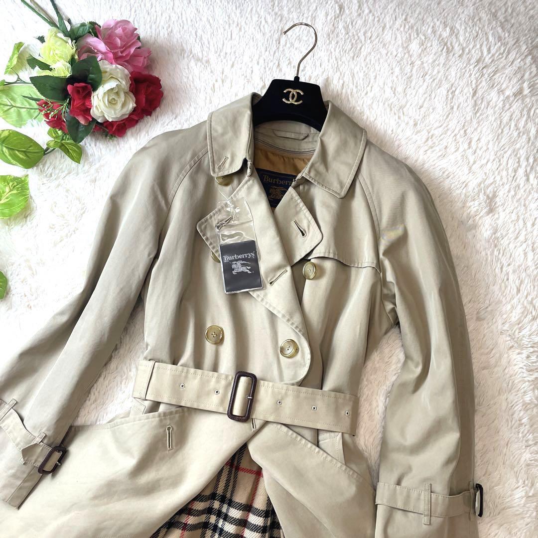 大きいサイズ★BURBERRY バーバリー　トレンチコート　ロング　ライナー付　L ベージュ　ノバチェック　メガチェック　2way　ベルト　春