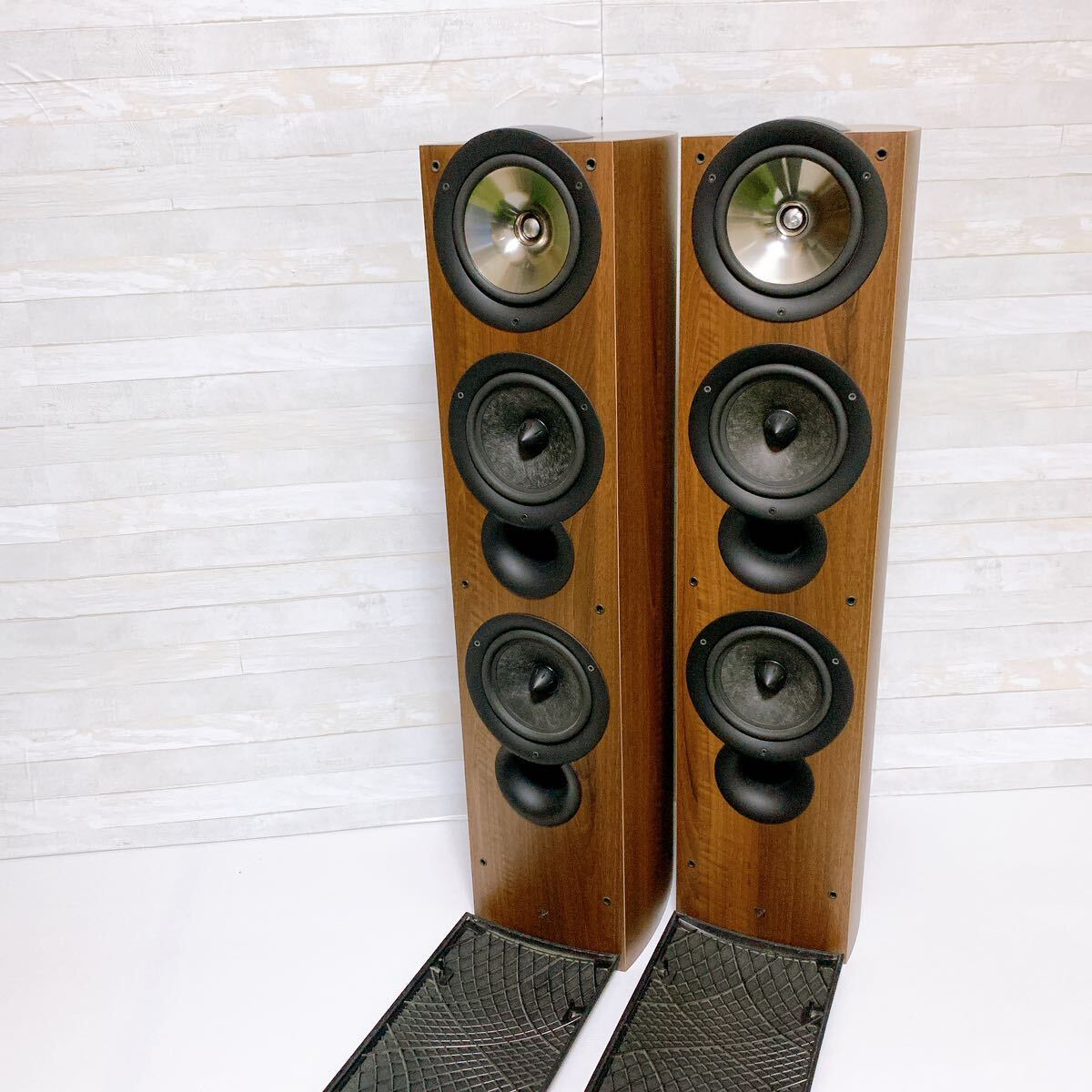 [ beautiful goods ]KEF tallboy type speaker iQ 9 dark walnut SP3053 speaker pair rare rare name machine 