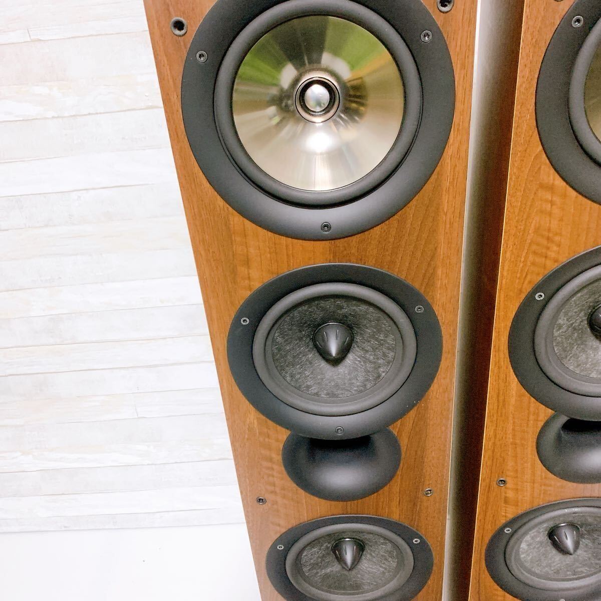 [ beautiful goods ]KEF tallboy type speaker iQ 9 dark walnut SP3053 speaker pair rare rare name machine 