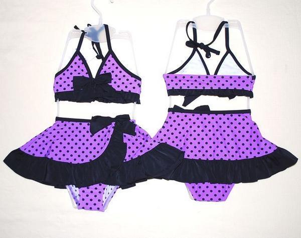 Last не использовался 100 оборка раздельный купальный костюм 3 позиций комплект фиолетовый полька-дот 