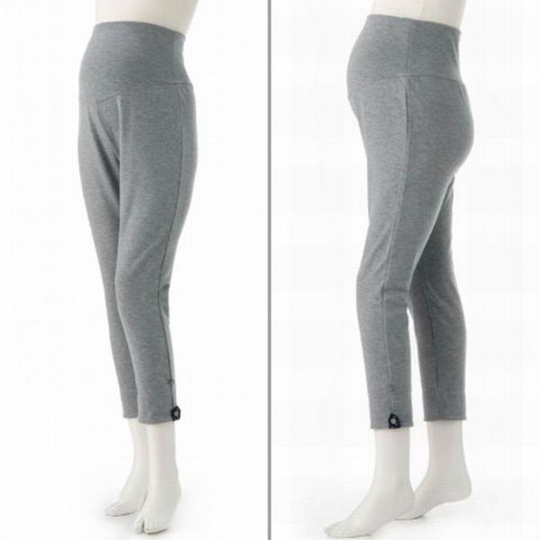 Last dog seal L maternity cotton . stretch 8 minute height pants gray 
