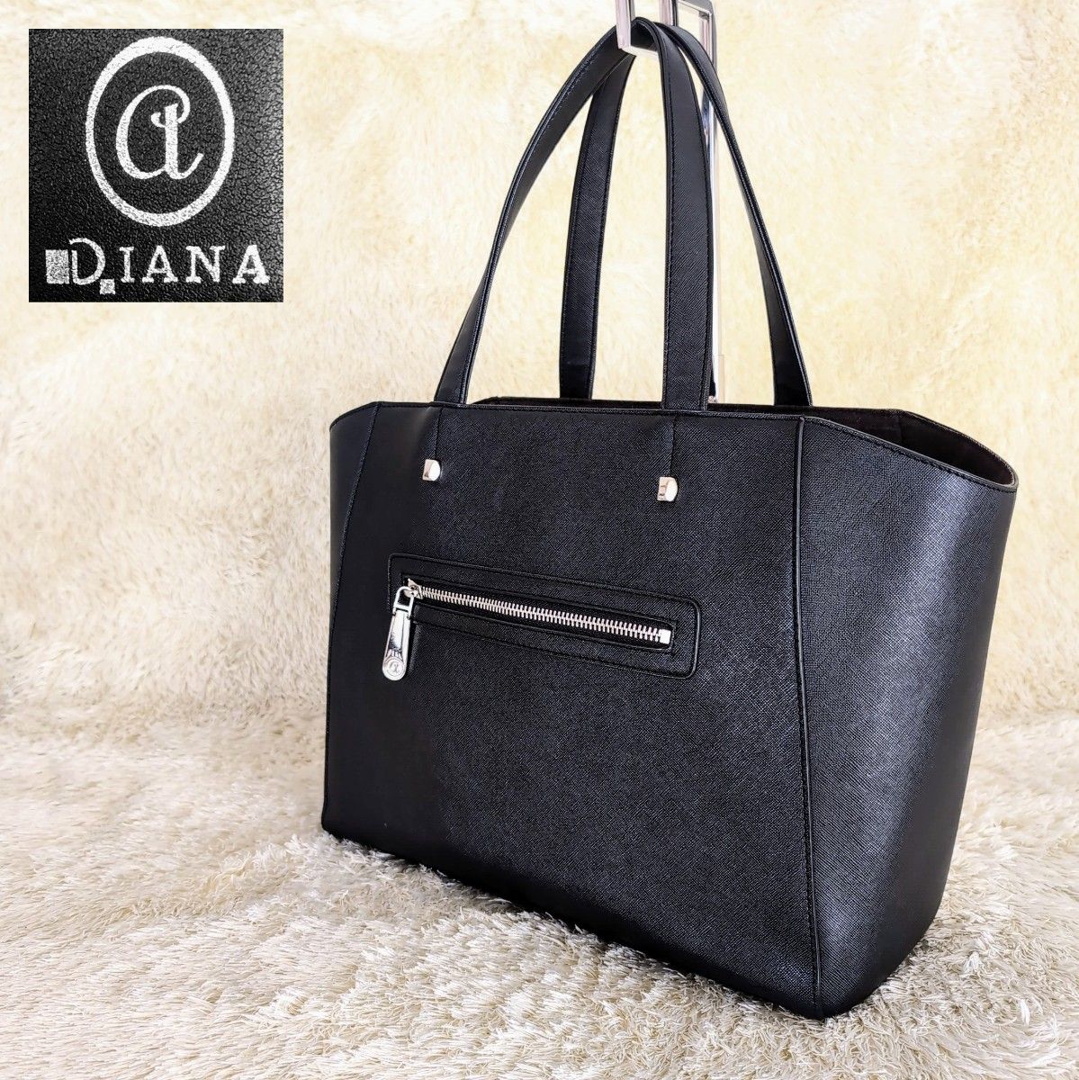 DIANA トートバッグ ビジネスバッグ ブラック 黒 レザー レディース アルテミスバイダイアナ ハンドバッグ