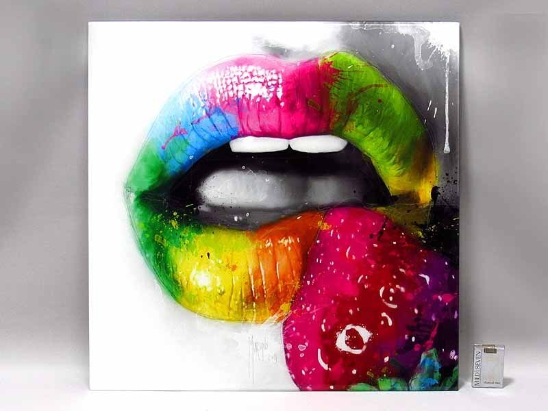【GINZA絵画館】パトリス・マルシアーノ　アートパネル「Fruity Kiss2」とってもオシャレ！_画像1