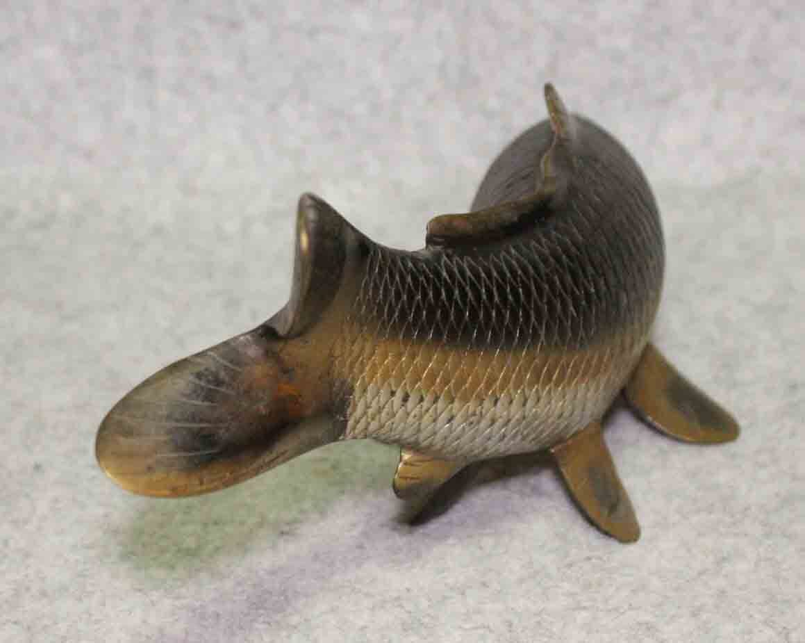 金属工芸◆置物　黒鯉　29cm 在銘◆芳山　銅製　ブロンズ像　コイ　bronze Carp_画像5