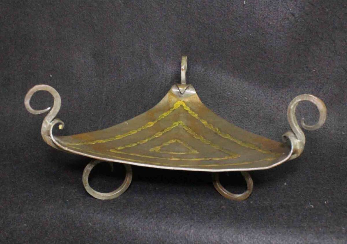 金属工芸◆銅器　皿　鉢◆三角形　インド製　MADE IN INDIA VESSEL_画像6