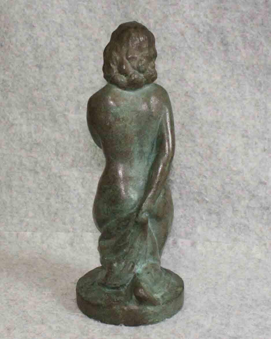 金属工芸◆置物　銅像　裸婦　在銘◆月芳 ブロンズ像　25cm　女性像　 bronze 木箱_画像3