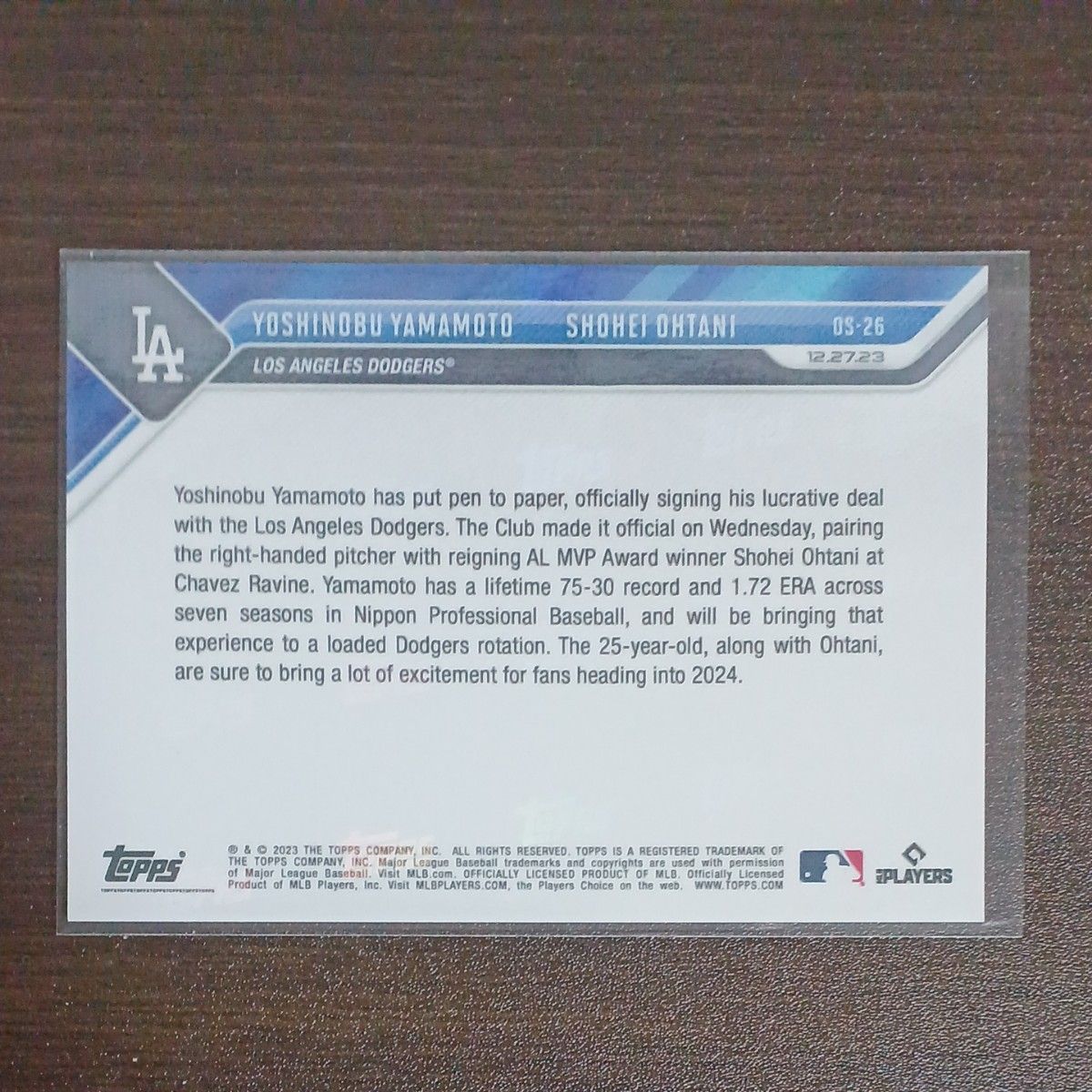 TOPPS now 大谷翔平 山本由伸