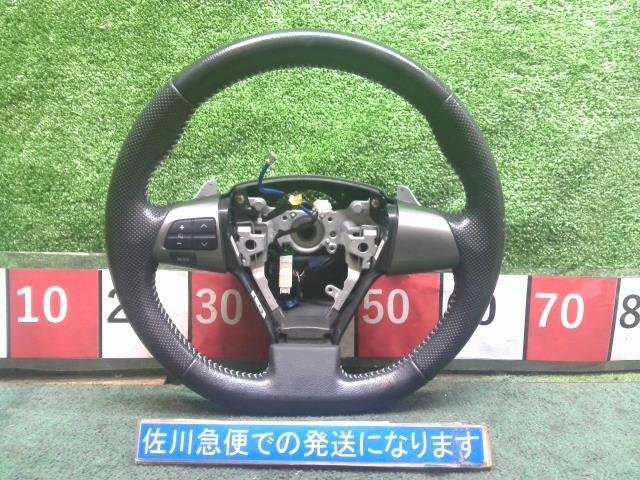 トヨタ ヴォクシー ZS ZRR75W 純正 ステアリング ホイール ハンドル スイッチ付 SRSカバー・インフレーター欠品 レザー 擦れ・傷有り