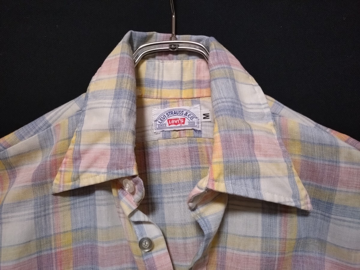 70s Levis リーバイス 長袖シャツ ウエスタンシャツ M USA製 検索 ヴィンテージ 80s サドルマン デニムシャツ 501 505 519 517 606 646 