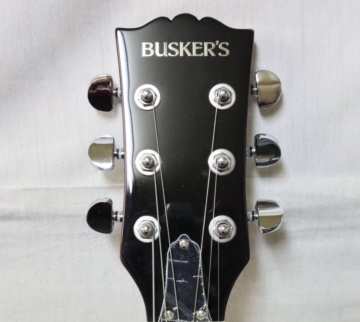 60程度良BUSKER'Sバスカーズ◆レスポール タイプ◆エレキギター◆BLS300◆サンバースト◆ソフトケース/付属品 付き◆動作確認OKの画像5