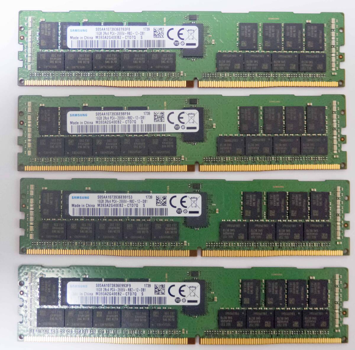 PC4-21300R DDR4 2666 ECC Registered メモリ 16GB x 4 = 64GB (Samsung / 出品数：4セット)_画像1