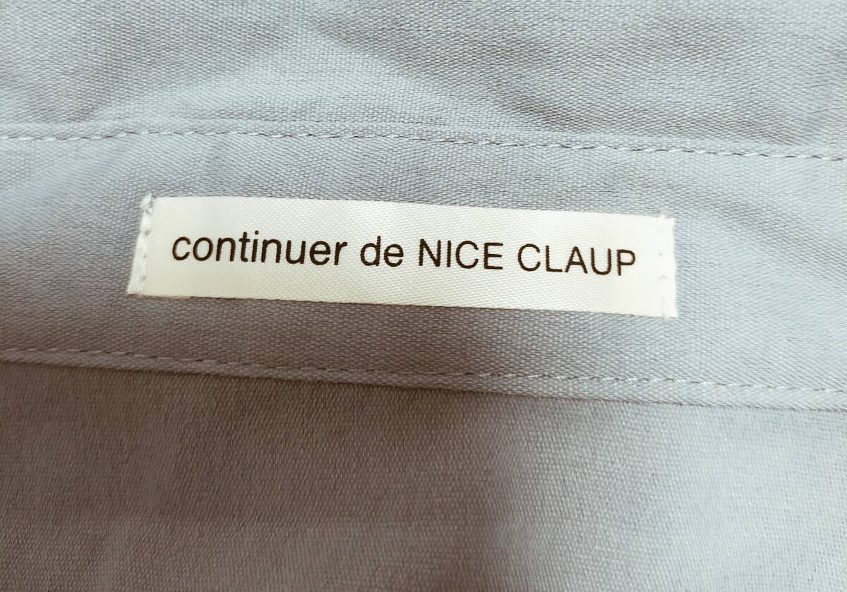 美品★continuer de NICE CLAUP★ロング ワンピース★サイズF★サックスブルー★長袖★ナイスクラップ