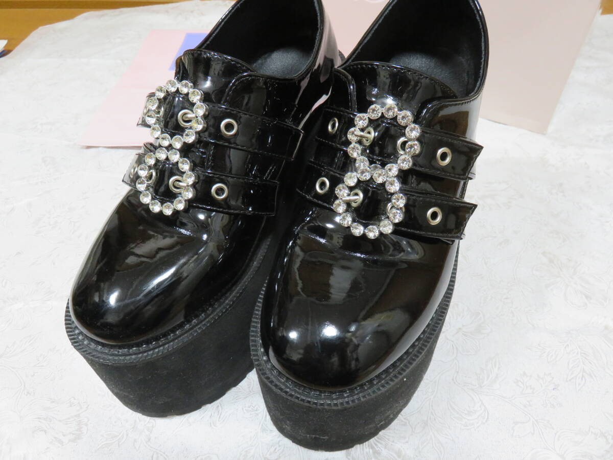 * BUBBLES * double buckle thickness bottom shoes black size :37 23~23.5 black 13. Bubble s
