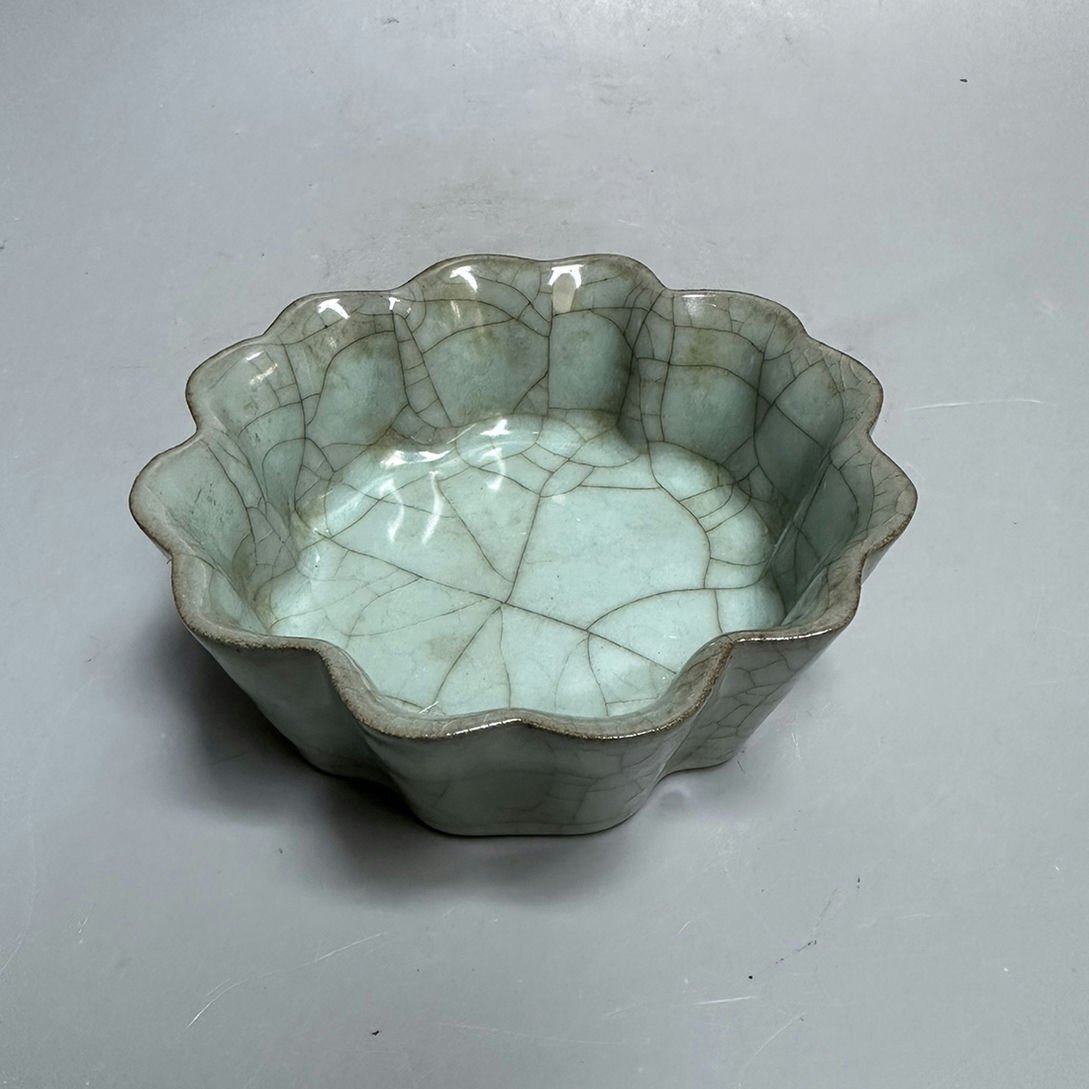 【オンラインショップ】 細井基夫 ガラス細工 / 宙吹き硝子「風化した緑の地層」共箱 工芸ガラス