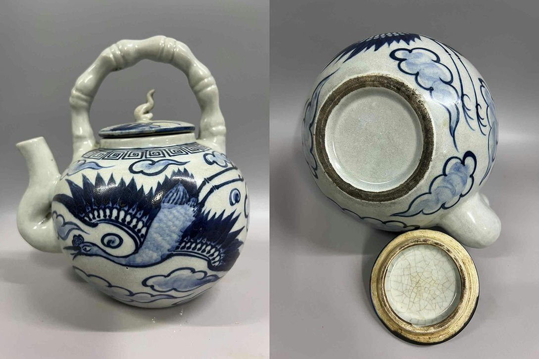 ■観心・時代旧蔵■C1014朝鮮珍品 朝鮮 高麗磁 朝鮮古陶磁器 古高麗 李朝時代 高麗 李朝青花壺