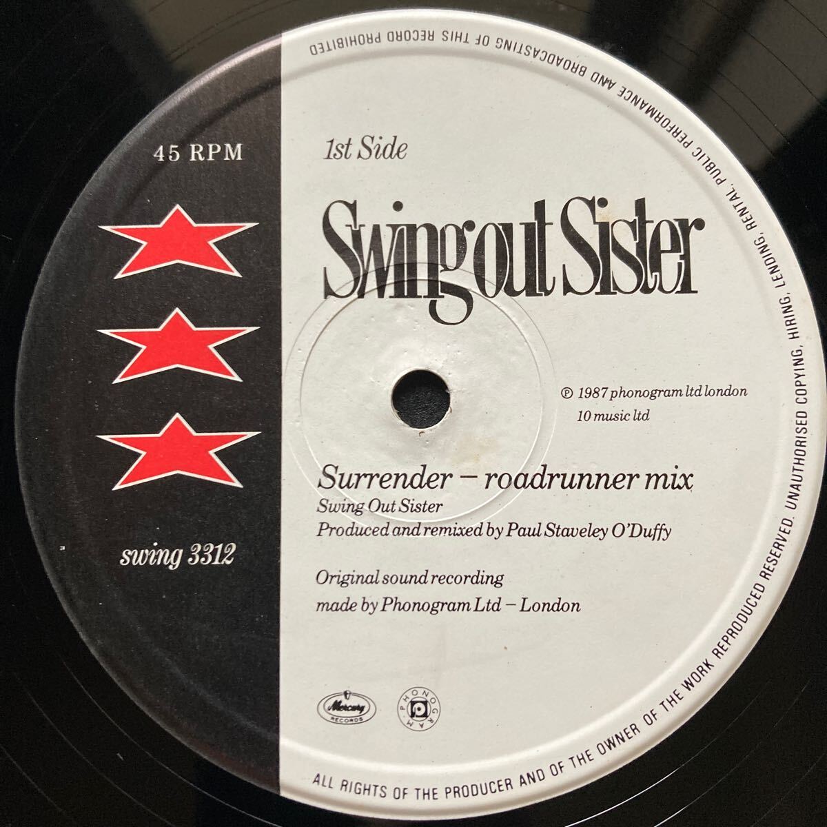 12inch SWING OUT SISTER / SURRENDER_画像7