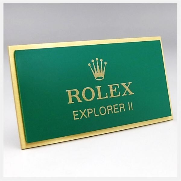 ロレックス 正規販売店 エンブレム エクスプローラーⅡ プレート ★ ROLEX ケース 箱冊子タグ ディスプレイ 腕時計スタンド 非売品 1683-01