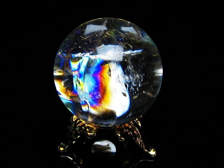 誠安◆超レア最高級天然虹入りヒマラヤ水晶丸玉 25mm [T317-3961]_画像1