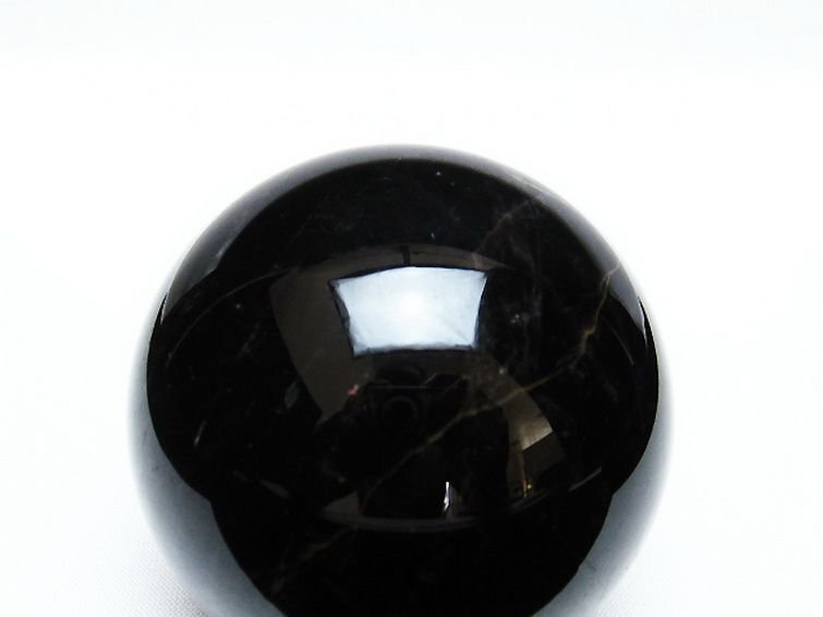 誠安◆極品天然AAAモリオン 純天然 黒水晶 丸玉 63mm [T572-9666]_画像2