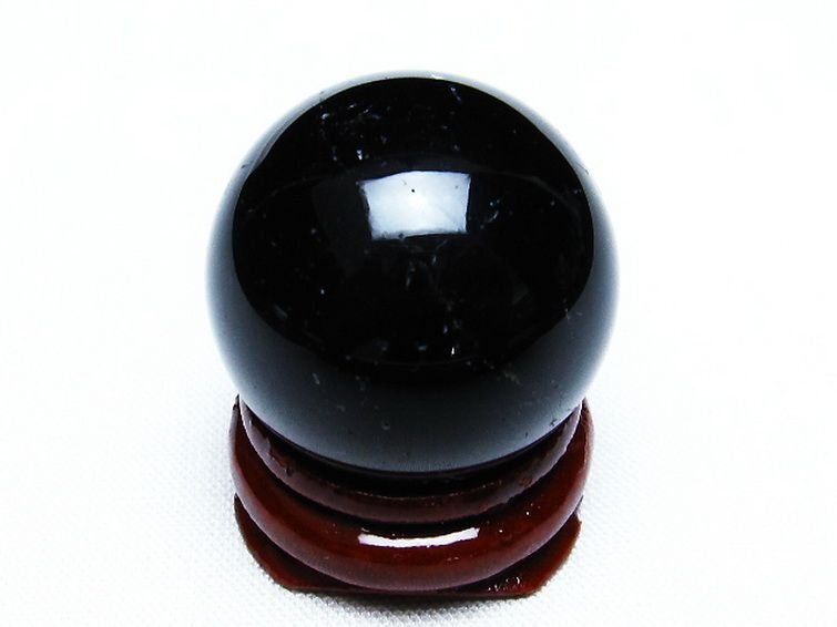 誠安◆超レア最高級天然モリオン 純天然 黒水晶 原石 26mm [T220-8082]_画像3