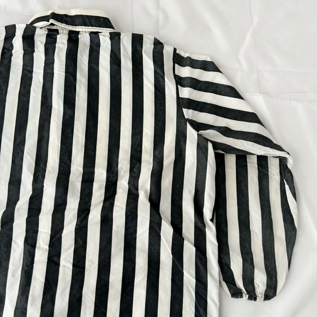 XL 60s 70s Feko レフェリージャケット 白 黒 ストライプ ナイロン コーチジャケット （ ビンテージ 60年代 70年代 50s 囚人 プリズナー40sの画像6
