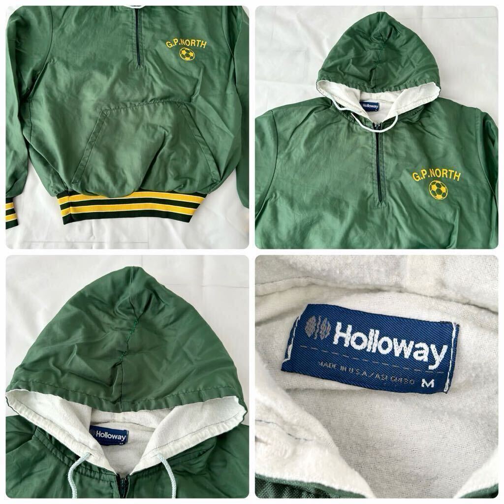 70s 80s ハーフジップ プルオーバー ナイロン パーカー ダブルフェイス NORSEMEN USA製 HOLLOWAY （ ビンテージ 70年代 80年代 後付け 50s_画像7