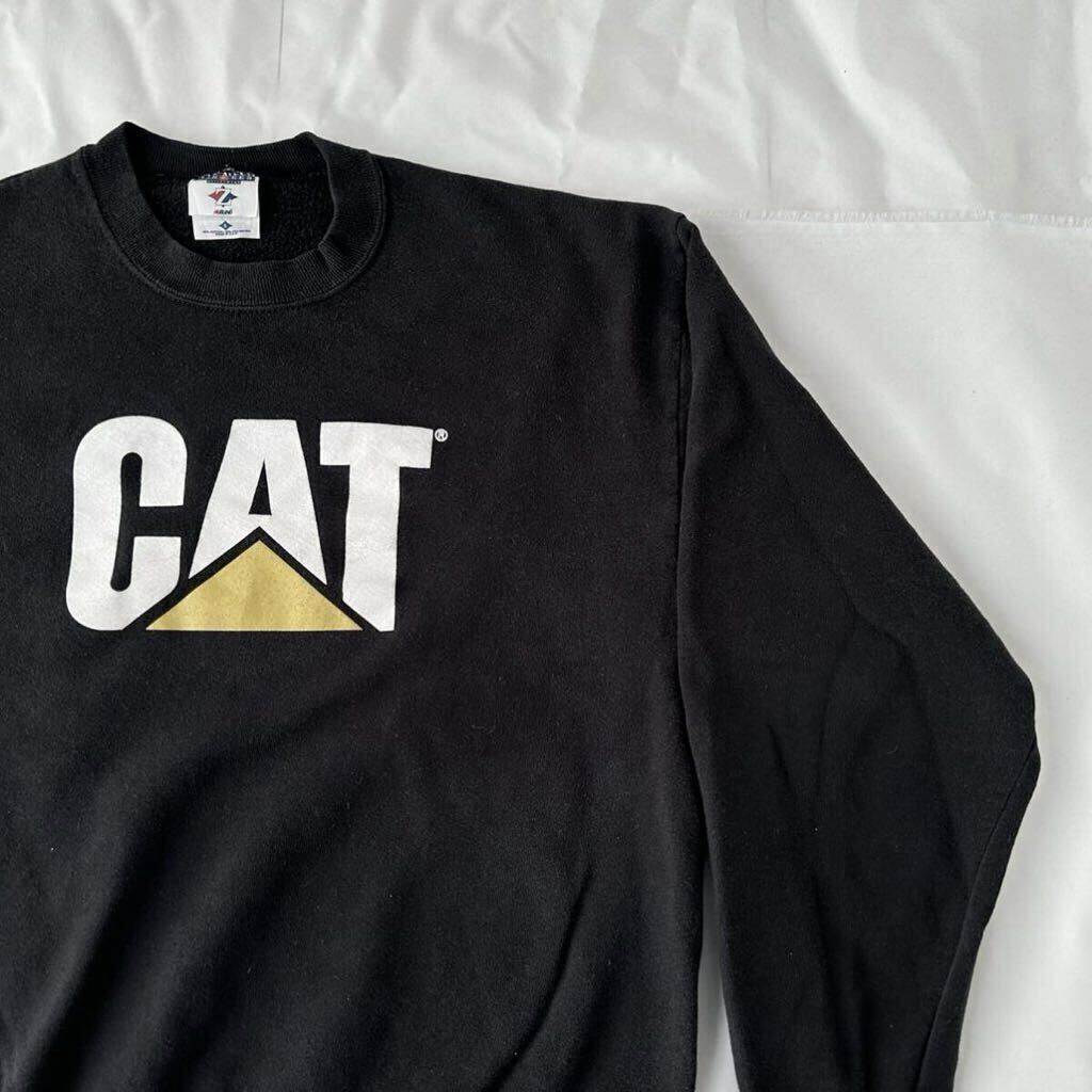 90s CAT キャタピラー 黒ボディ スウェット L ビッグサイズ USA製 JERZEES caterpillar 企業 アメリカ （ ビンテージ 古着 90年代 80s 70s_画像2