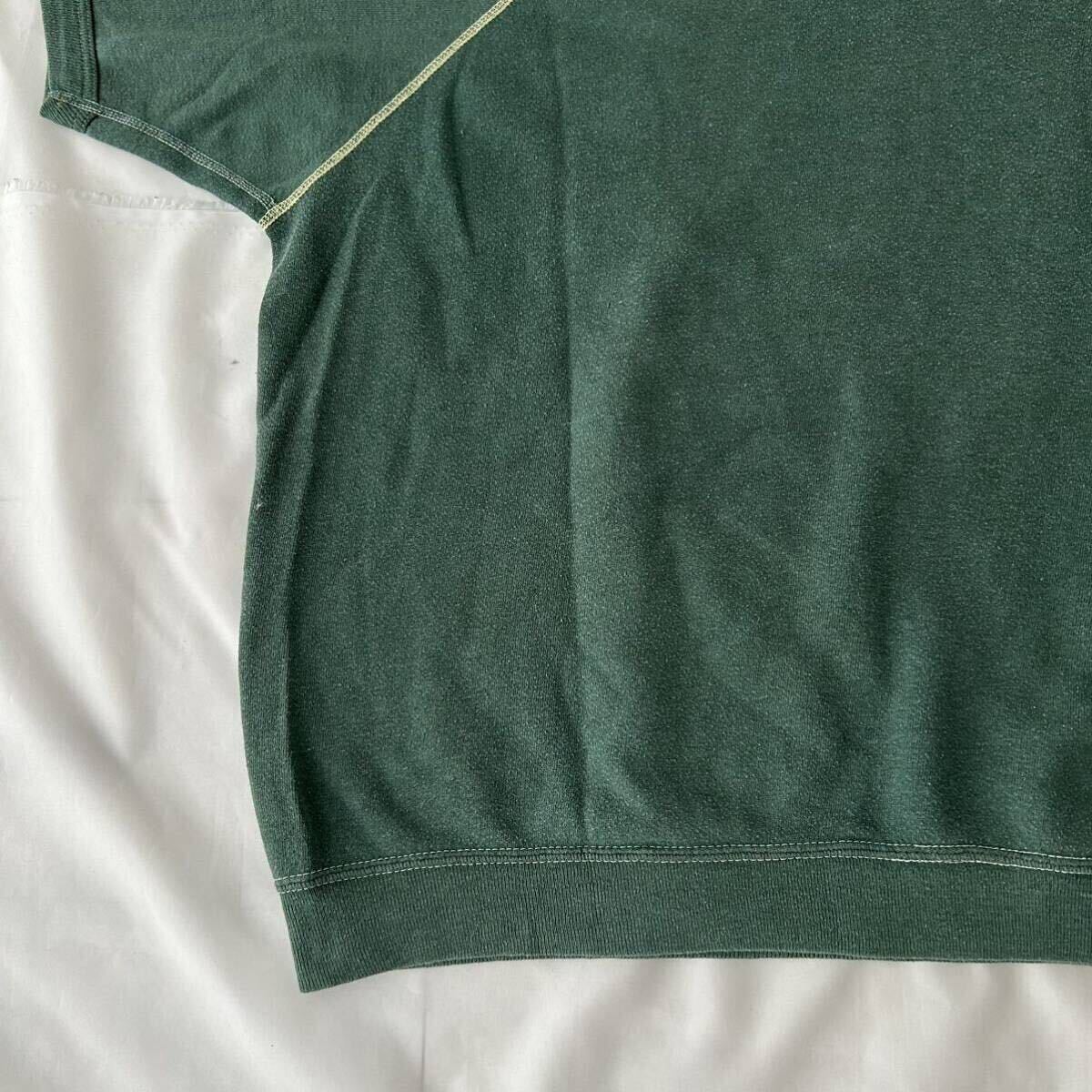 XL 70s JCpenney ラグランスリーブ 半袖 スウェット 緑 刺繍ロゴ （ ビンテージ 70年代 ペニーズ ストアブランド 60s 50s Tシャツ 後付け_画像7