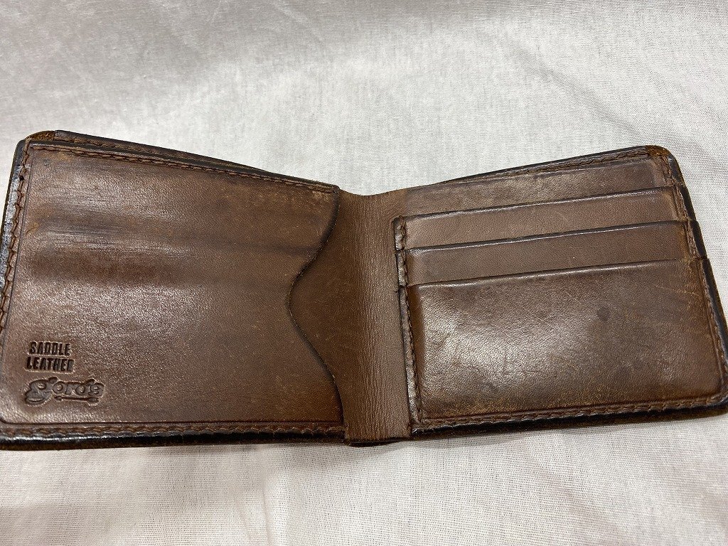 # super rare [goro*s.... Goro's Eagle stamp Conti . attaching folding in half leather purse wallet dark brown ]SH-17567