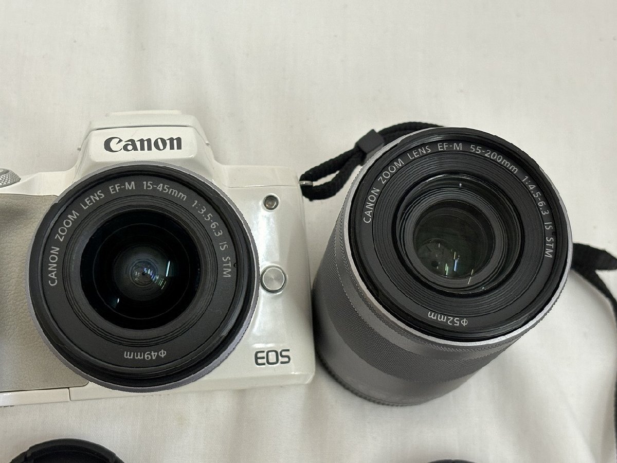 ●【Canon キヤノン レンズ交換式 ミラーレスカメラ EOS Kiss M ダブルズームキット バッテリー付き チャージャーなし 通電OK】SF-12703_画像7