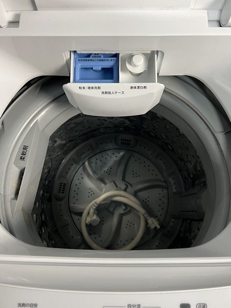 §【NITORI/ニトリ 全自動洗濯機 NTR60 6.0kg ホワイト ガラス蓋 20年購入 コンパクト設計 静かな運転音】P03252の画像6