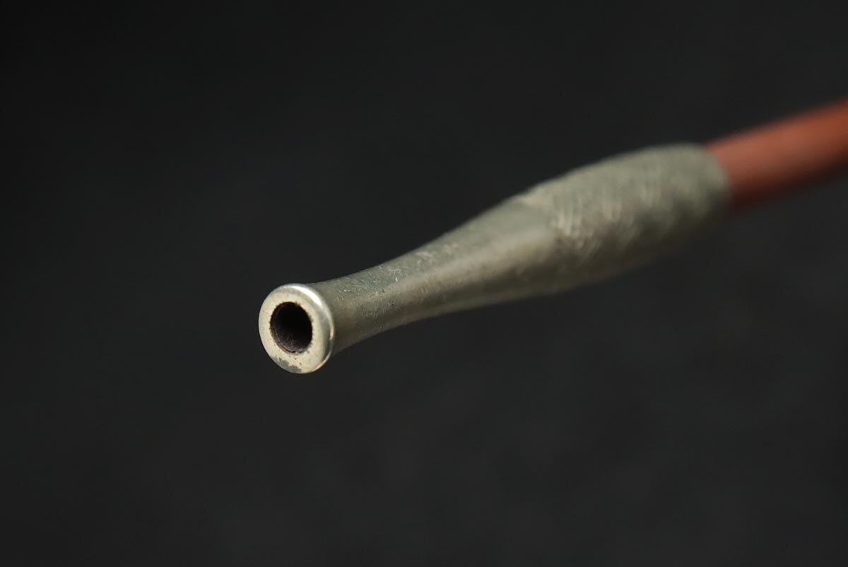 EM913 時代金工 銀製 編紋 銀煙管 全長22cm 重35g・銀キセル・銀旱烟管 喫煙具_商品詳細もご覧ください