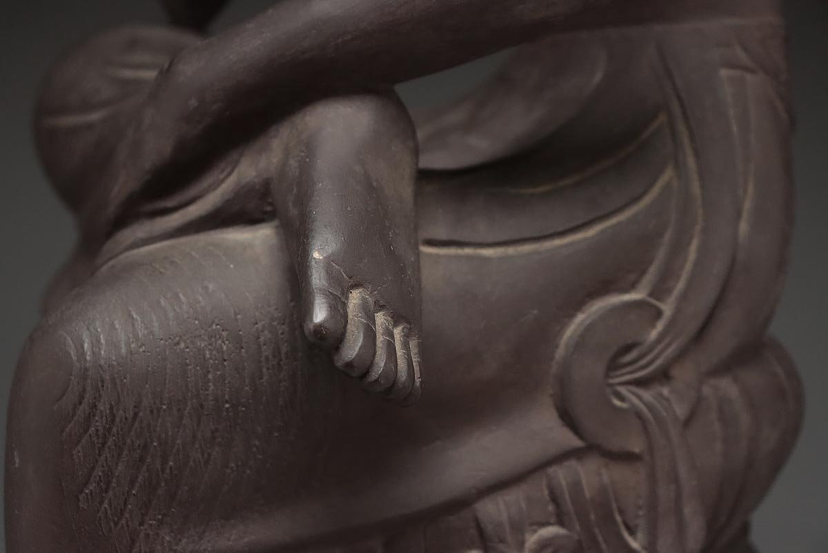 ER550 仏教美術 国宝写し 広隆寺「弥勒菩薩半跏思惟像」・宝冠弥勒 高55cm 重5.2kg・仏像・佛像_商品詳細もご覧ください