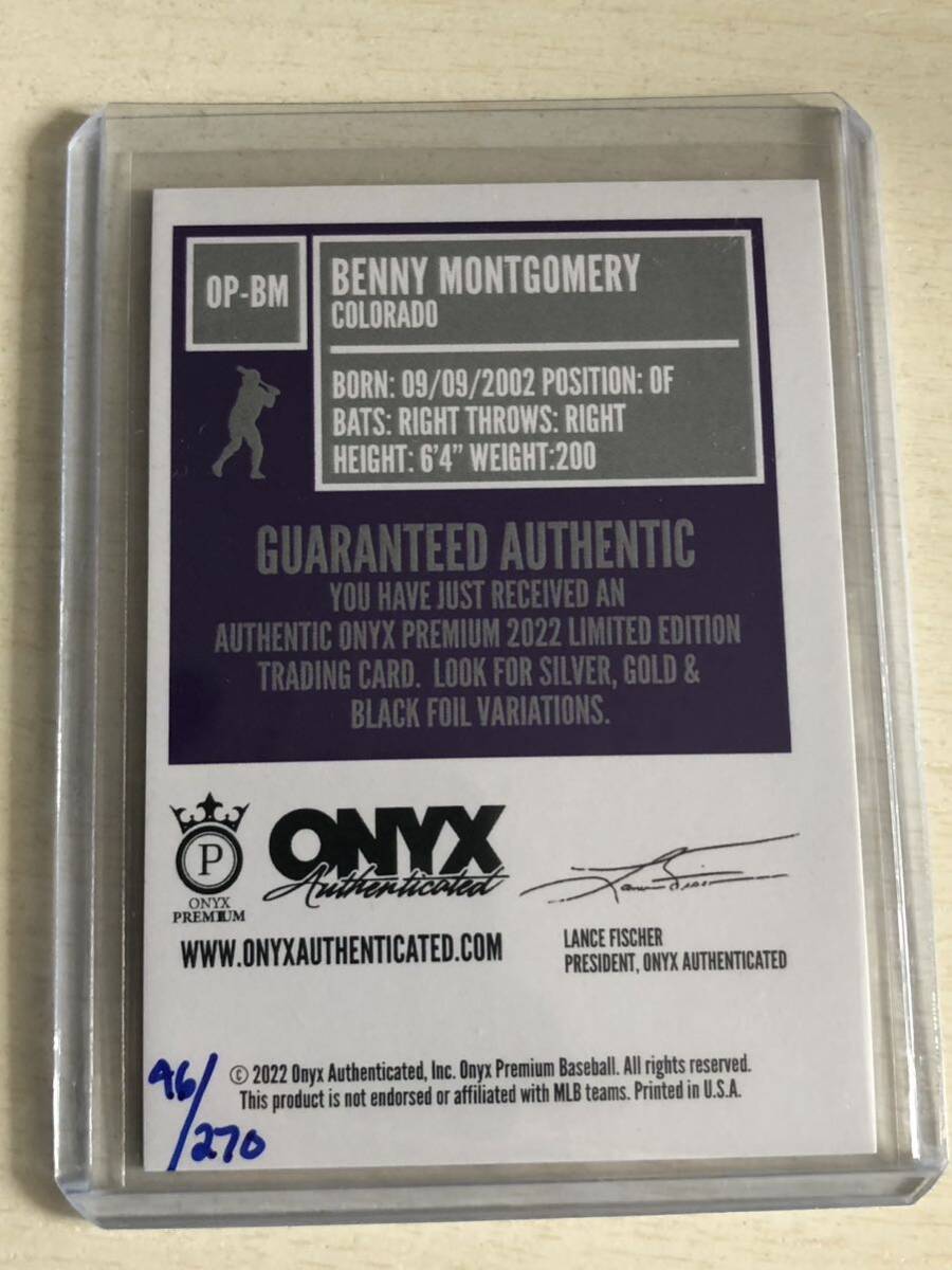 2022 Onyx Premium Benny Montgomery Auto /270_画像2