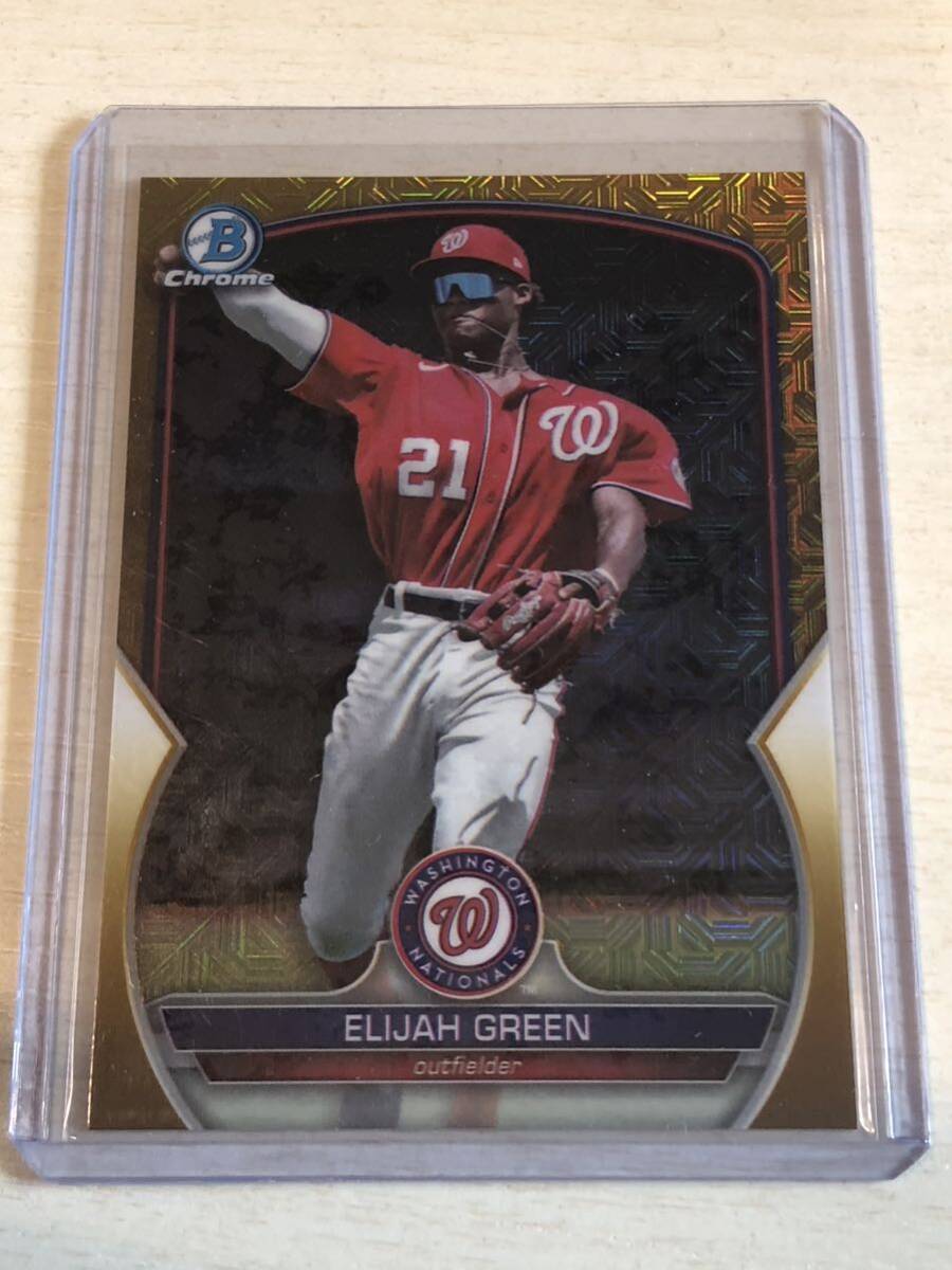 2023 Topps Bowman Chrome Elijah Green Gold 10/50_画像1