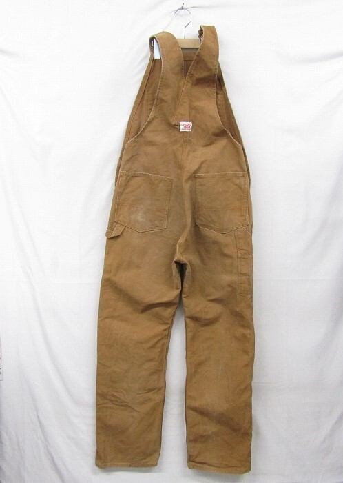~90s USA made size W34 L32 ROUNDHOUSE Duck ground Work pe Inter overall overall Brown old clothes Vintage 3MA1202