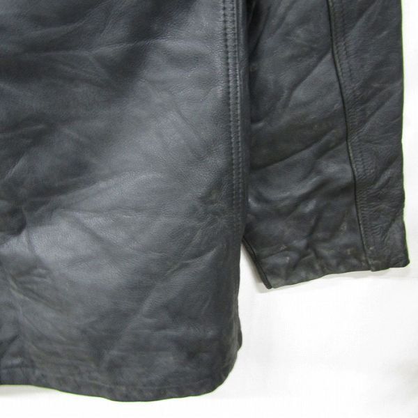 USA製 本革 サイズ 44 Schoot レザー ジャケット ミディアム丈 コート 革ジャン キルティング ライナー ショット 古着 ビンテージ 3MA0401の画像9