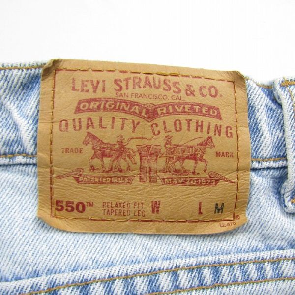 90s USA made size 16 M Levi*s 550 tapered Denim pants jeans ji- bread ice blue Levi's old clothes Vintage 3MA1005
