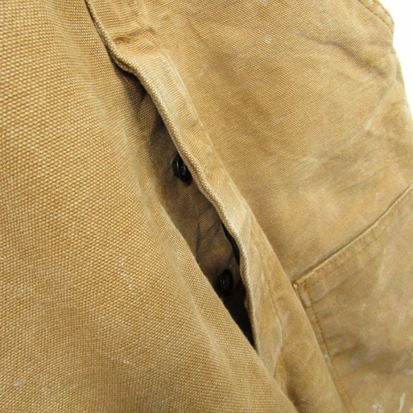 ~90s USA made size W34 L32 ROUNDHOUSE Duck ground Work pe Inter overall overall Brown old clothes Vintage 3MA1202