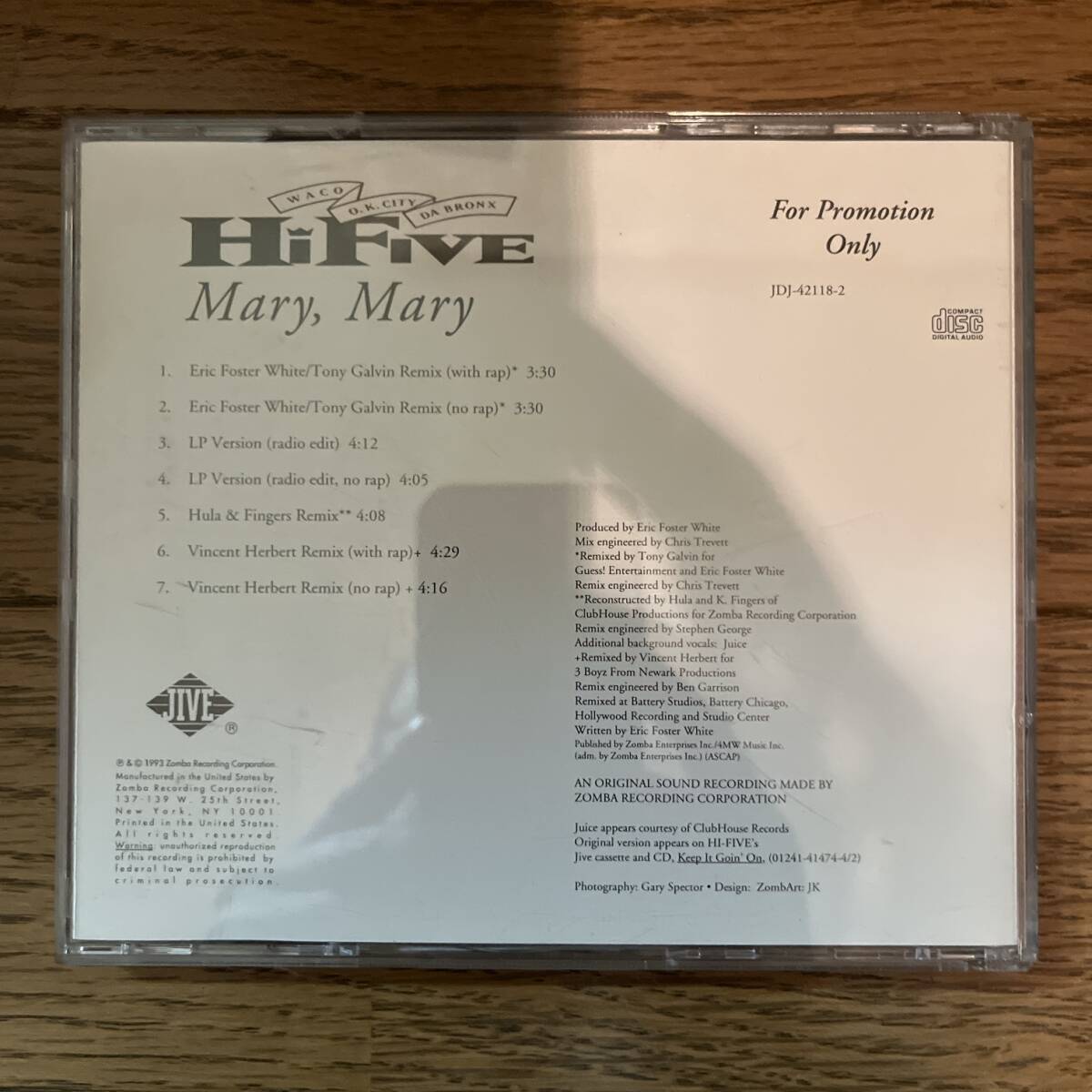 US盤 プロモ CD Hi-Five Mary Mary JDJ-42118-2の画像2
