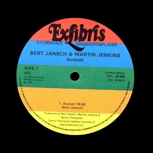 78年 デンマーク盤LP！Bert Jansch & Martin Jenkins / Avocet【Exlibris / EXL 30005】バート・ヤンシュ＆マーティン・ジェンキンスの画像2