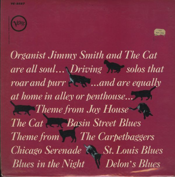 US Stereo盤 VANGELDER刻印 The Incredible Jimmy Smith / The Cat 1964年【Verve Records / V6-8587】ソウル・ジャズ ラロ・シフリン_画像3