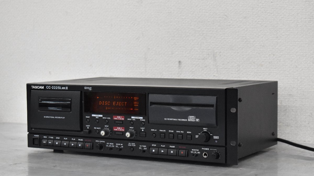 Σ1600 ジャンク TASCAM CC-222SL MKII タスカム CDレコーダー カセットデッキ 元箱付_画像1