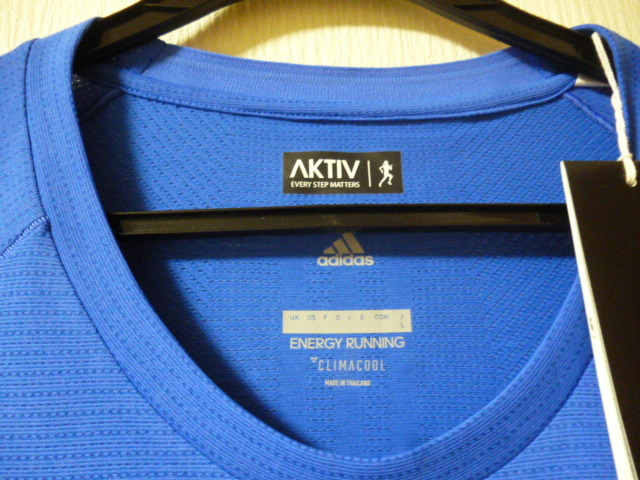 アディダス adidas AKTIV ブルー 軽トップス Ｔシャツ Ｌ ☆彡 新品 ジム トレーニング ジョギング ランニングに