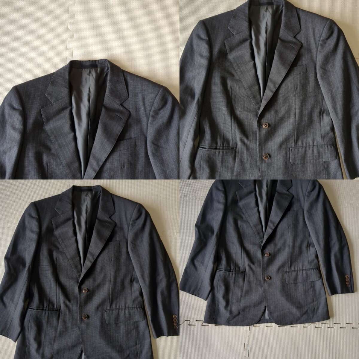BURBERRY　バーバリー　スーツ　セットアップ　ブラックグレー系　カシミヤ混　Sサイズ相当　パンツ ジャケット　セットアップスーツ　紳士_画像2