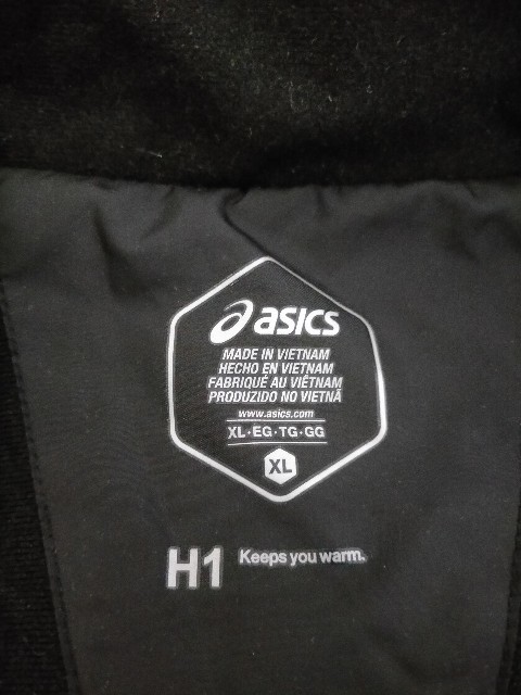  beautiful goods big size asics H1 Asics H1 lining nappy windbreaker top and bottom setup XL black × blue 