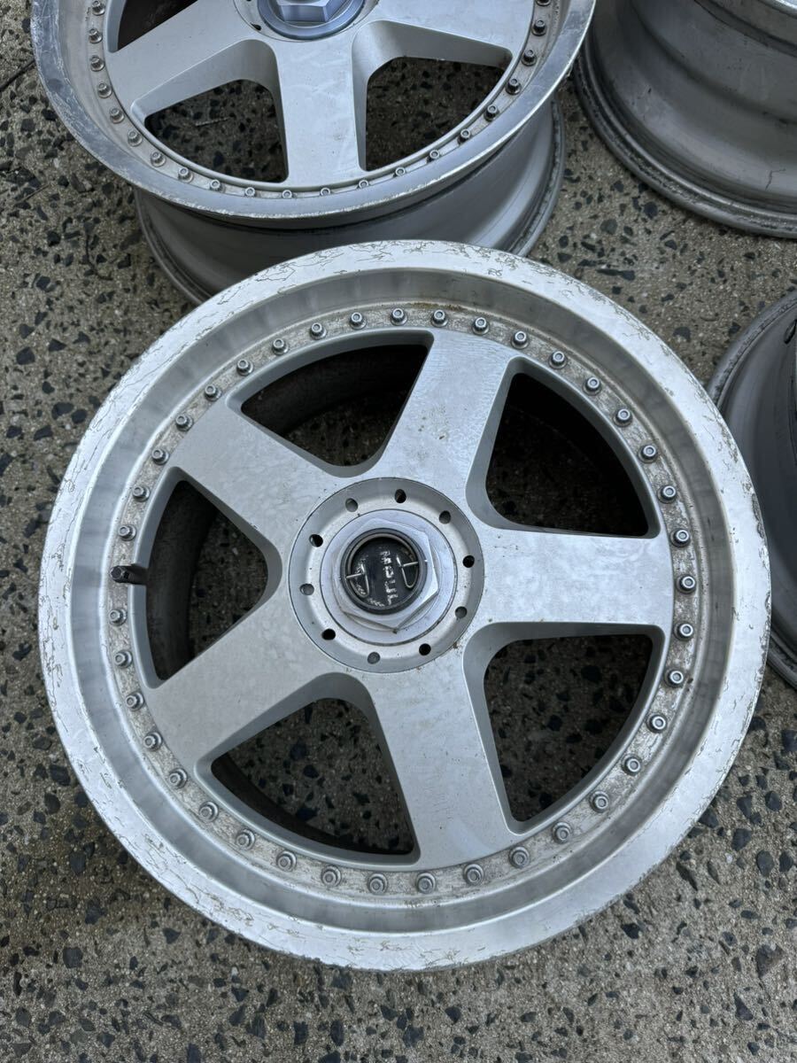 レア　ホシノインパル IMPUL RS ホイール 4本セット 17×7.5J +25 17×8 +38 PCD 100 5H 旧車 当時物 星野 深リム　_画像2